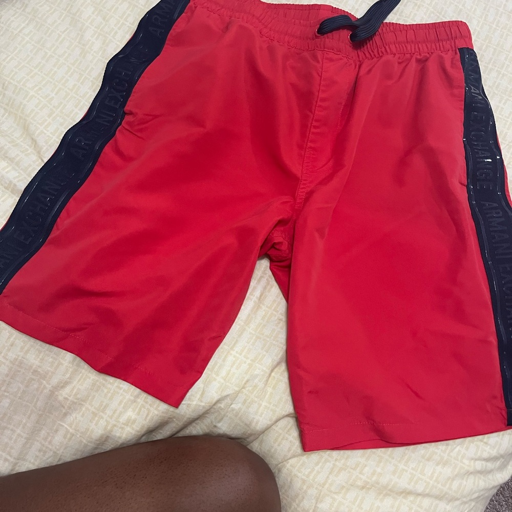 Red and Blue Armani shorts. Active Wear
